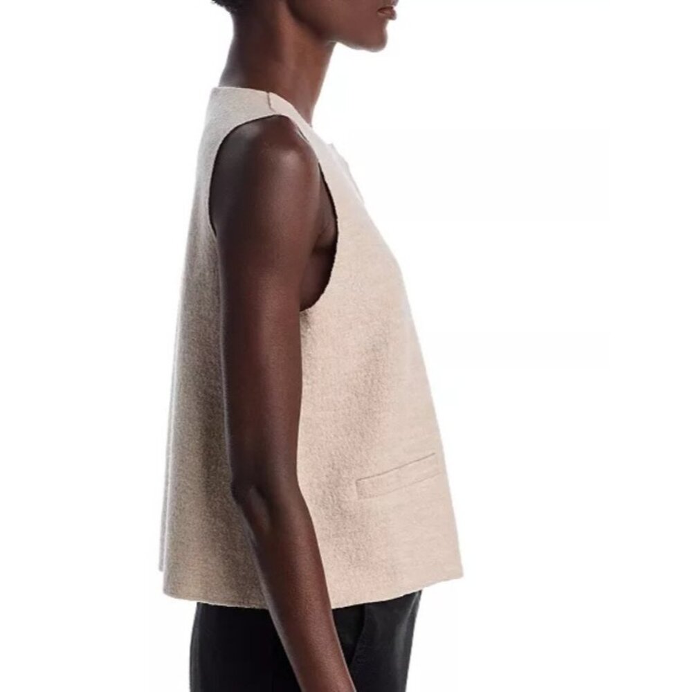Eileen Fisher round neck sleeveless vest in Maple Oat Size 1X - Picture 4 of 6